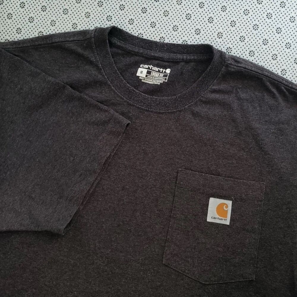 Carhartt K87 Men's Medium Loose Fit Heavyweight Pocket T-Shirt Charcoal Heather
